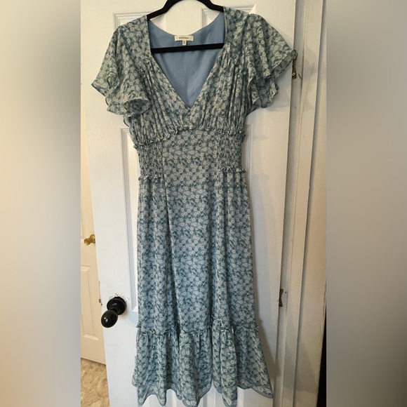 Max Studio Dresses & Skirts - Max Studio Teal Floral Midi Dress